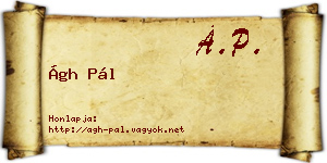 Ágh Pál névjegykártya