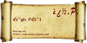 Ágh Pál névjegykártya